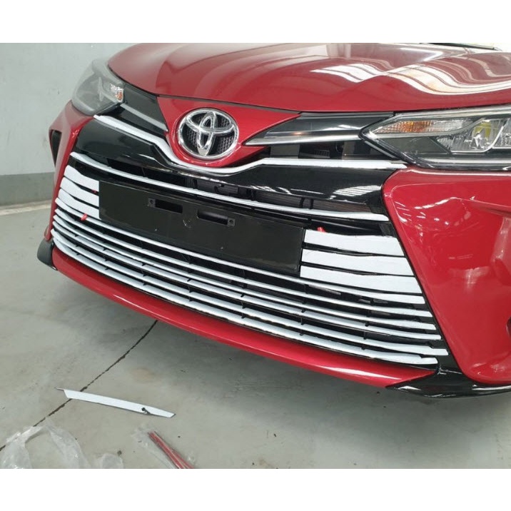 Ốp trang trí mặt ca lăng toyota vios 2021 mạ crom, mặt ca lăng vios 2021