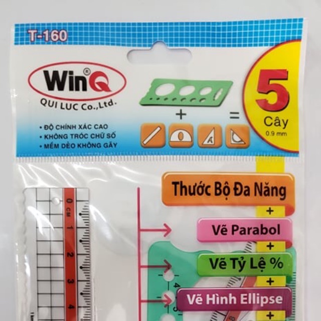 Bộ thước nhựa dẻo đo độ winq t160
