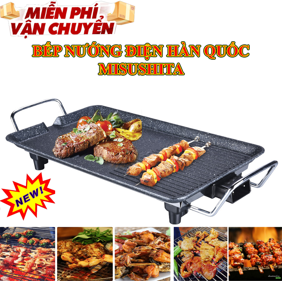 (HÀNG NHẬP KHẨU)bếp nướng điện hàn quốc,Lò nướng đa năng chính hãng,bếp nướng điện không khói,BẾP NƯỚNG ĐIỆN MISUSHITA MS-13563S cao cấp thế hệ mới công suất mới 2021.(SALE SẬP SÀN)