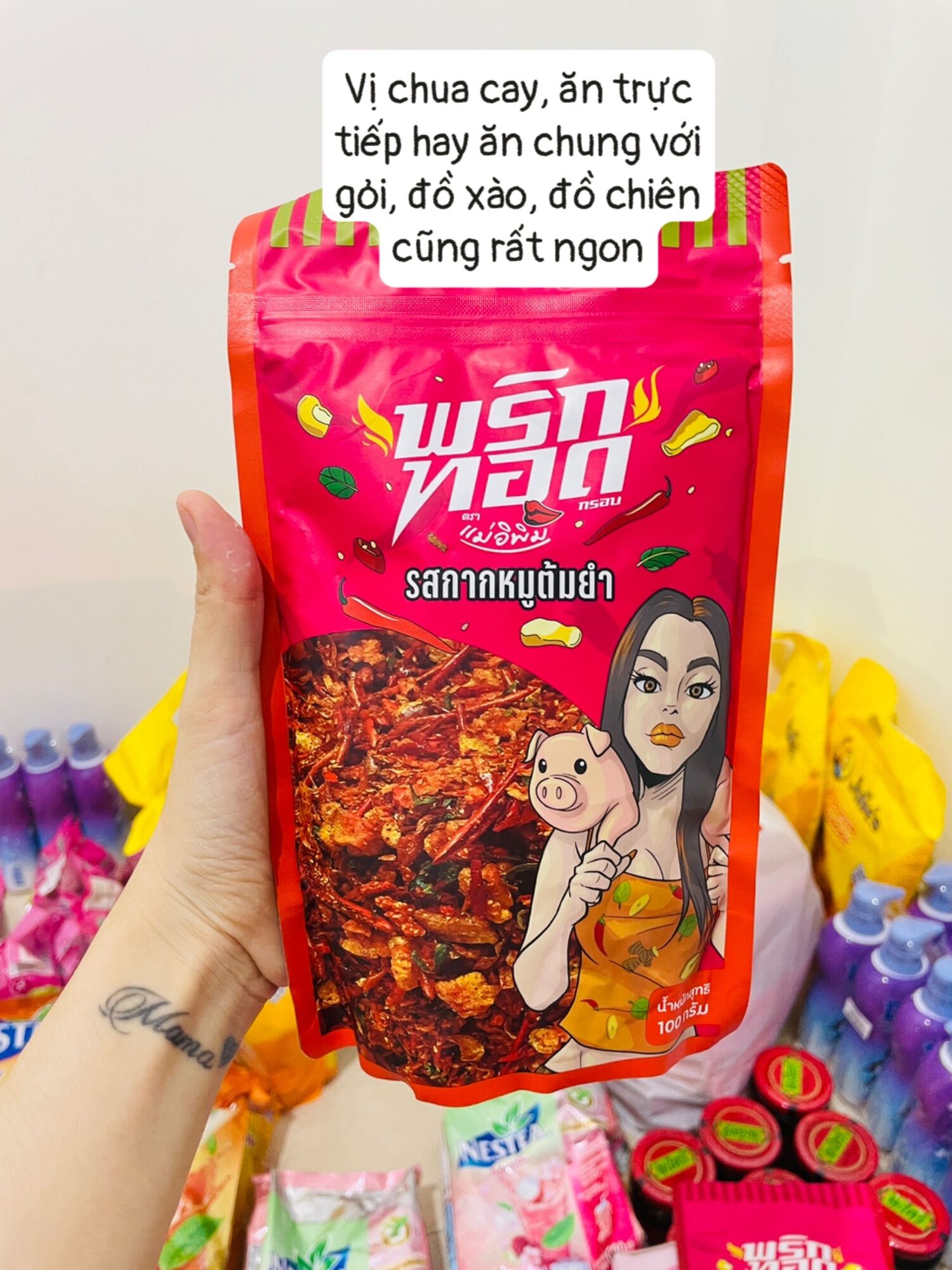 Bịch Ớt Chiên Giòn Cô Gái Pimrypie Tẩm Vị Heo Ăn Liền Thái Lan 100g Cực Ngon