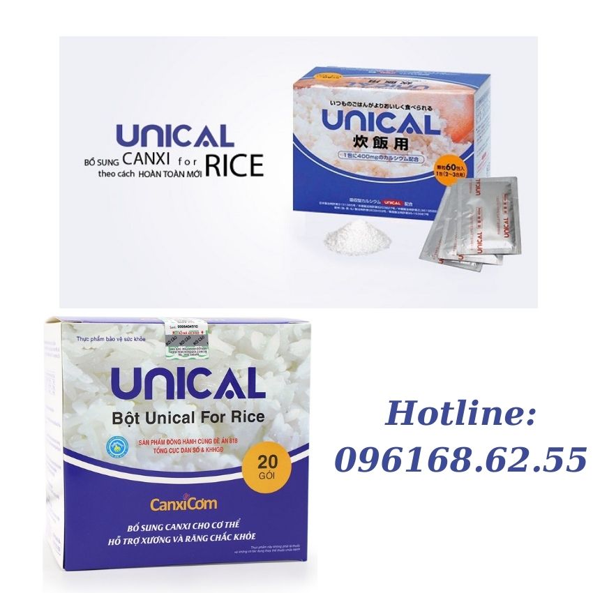 Canxi cơm nhật bản Unical Fore Rice hộp 20 gói