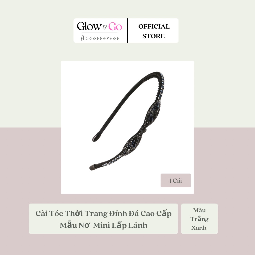 Cài tóc đính đá sang trọng mẫu nơ mini lấp lánh