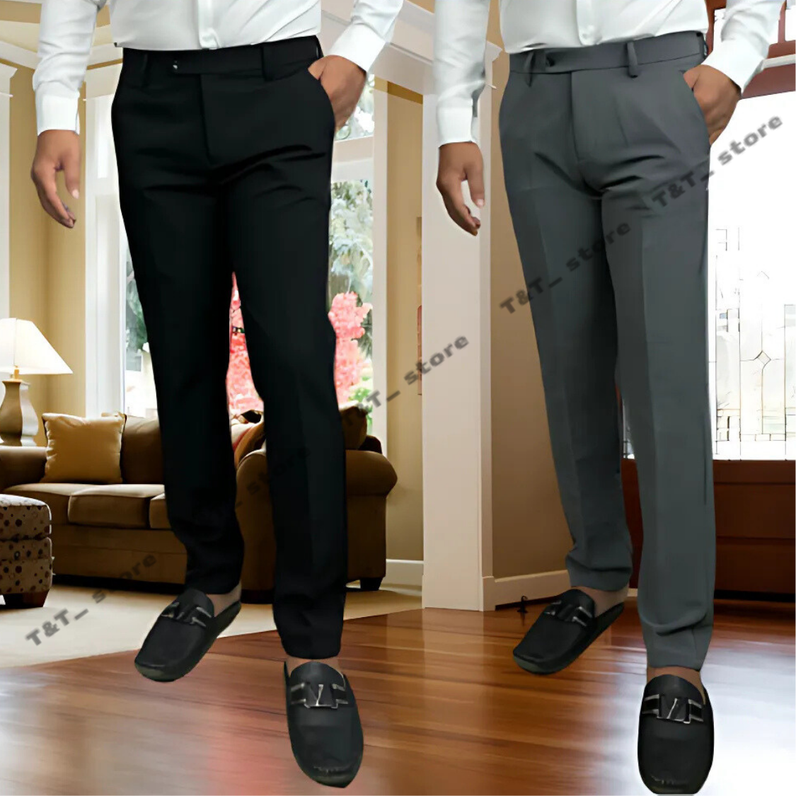 Quần tây âu nam BIGSIZE (Size 28-46), < 130kg ống xuông phôm body công sở chất co giản 4 chiều