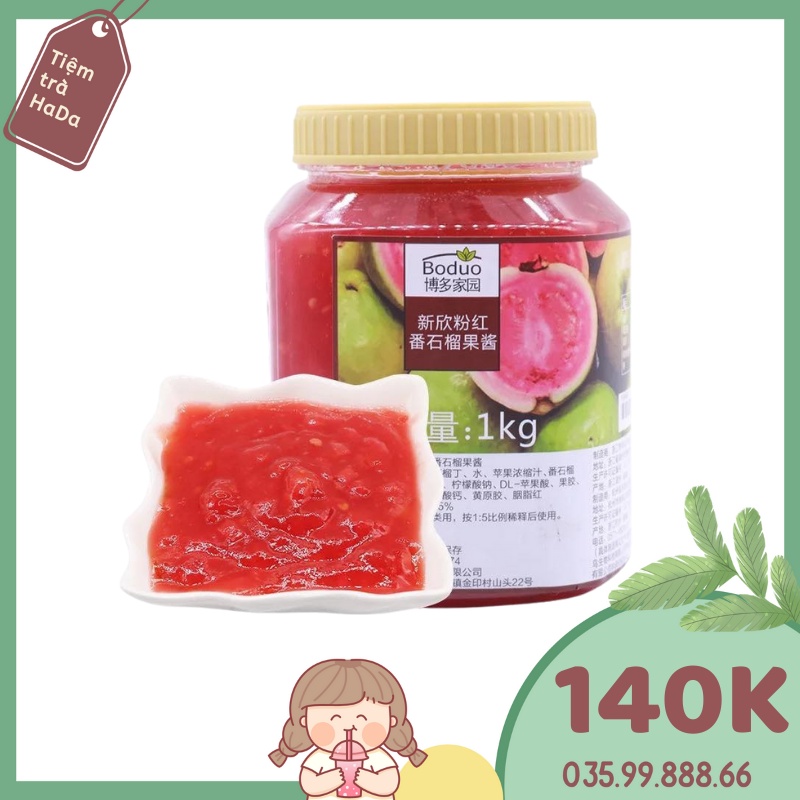 Sốt Ổi Hồng Boduo 1kg tem phụ Việt Nam