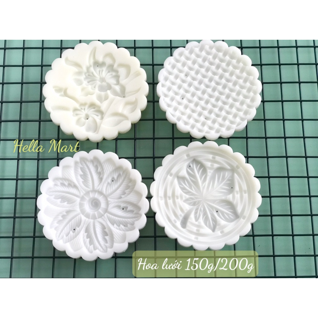 Khuôn trung thu 4 mặt hoa lưới 150g/200g