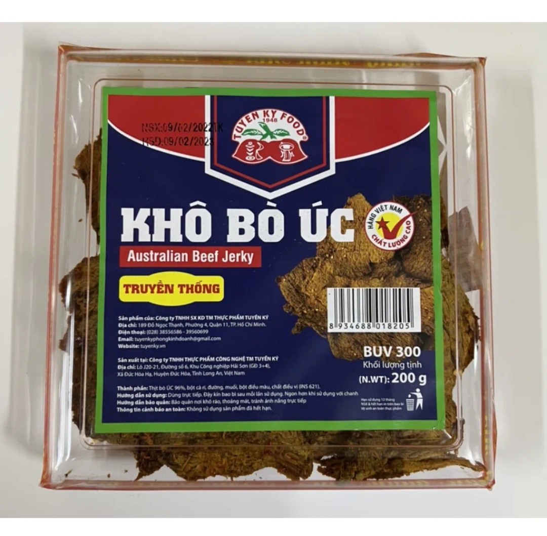Khô bò úc tuyền ký hộp 200g