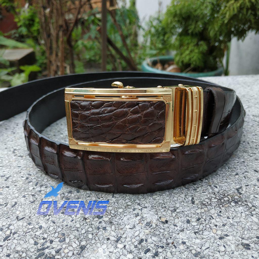 Dây nịt nam da cá sấu thật 100%. kích thước tiêu chuẩn 3.35 x 120 cm dễ sử dụng