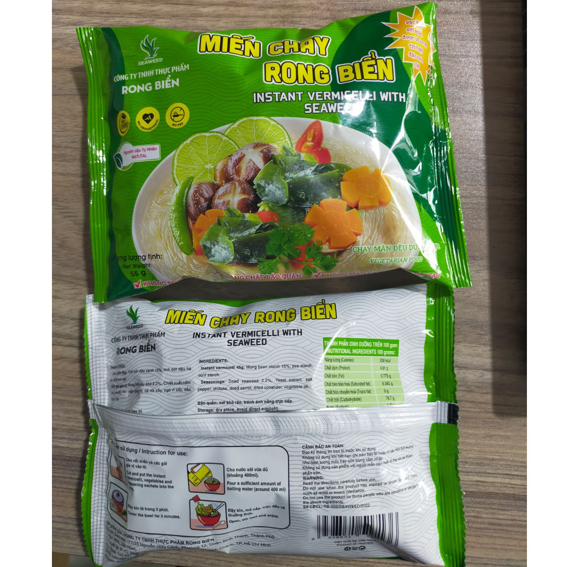 Miến chay rong biển nấm seaweed thùng 30 gói 55g