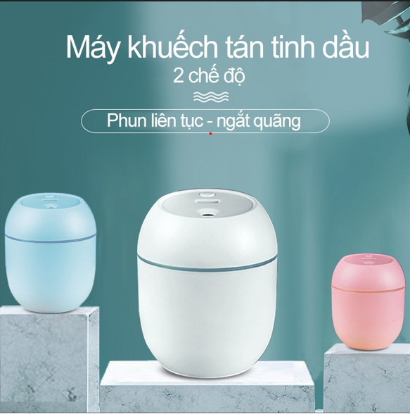 Máy Phun Sương Mini cho phòng điều hòa Máy khuếch tán tinh dầu mini cao cấp kiêm đèn ngủ Humidifier