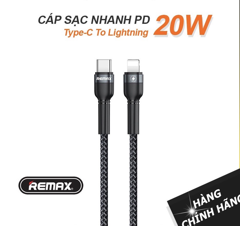 Cáp Sạc Nhanh 20W Dành Cho iPhone Remax RC-171 - Chuẩn Type C to Lightning, Sử Dụng Chip E-marker, Chống Sạc Quá Tải, Chống Gãy - An Toàn Cho Máy