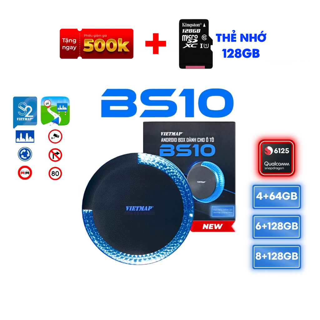 Android Box Ô Tô VIETMAP BS10 dành cho màn hình zin TẶNG KÈM Dẫn Đường Vietmap S2 Vietmap Live