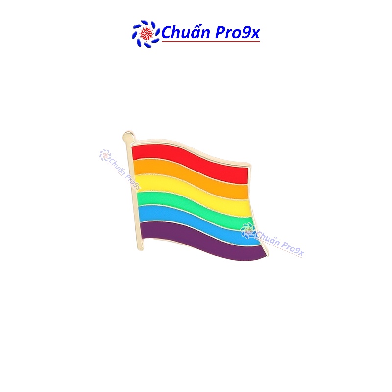 Ghim cài áo lgbt cờ lục sắc tự hào k322