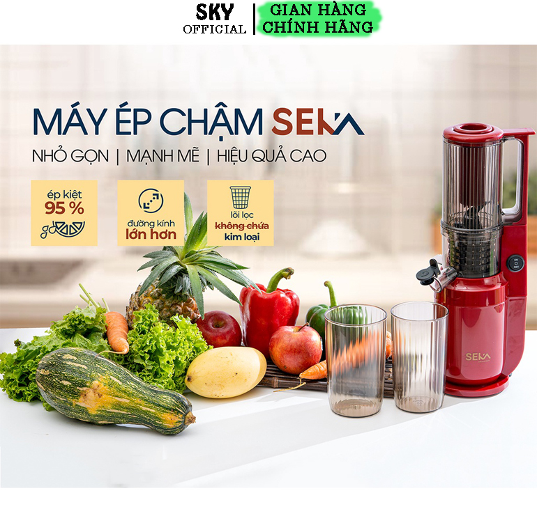 Máy ép chậm hoa quả seka công suất 250w ép trái cây rau củ quả kiệt bã công nghệ ép lạnh giữ nguyên dưỡng chất
