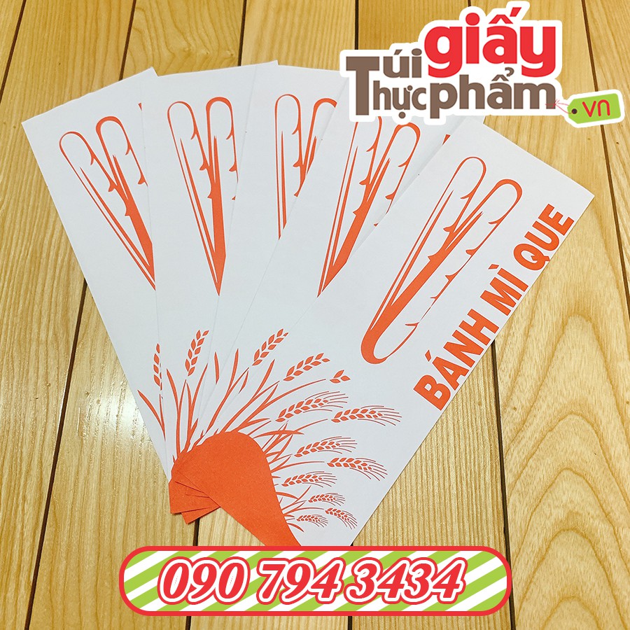 1000 túi giấy đựng bánh mì que fort 10 x 29 cm