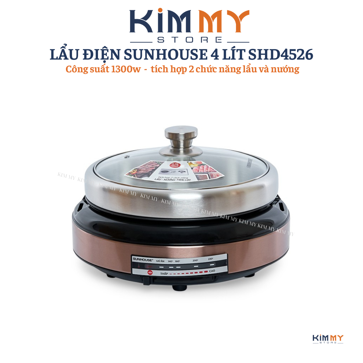 Nồi lẩu điện đa năng 2IN1 nướng và lẩu Sunhouse SHD4526 4L / SHD4527 / SHD4520 / SHD4523 - Bảo hành chính hãng 12 tháng