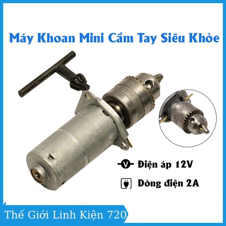 Máy khoan mini cầm tay 12V 2A siêu khỏe