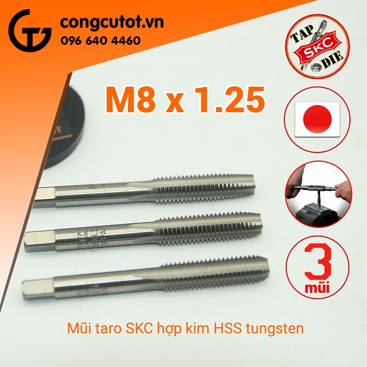 Bộ 3 mũi Taro tay SKC Nhật Bản size tùy chọn