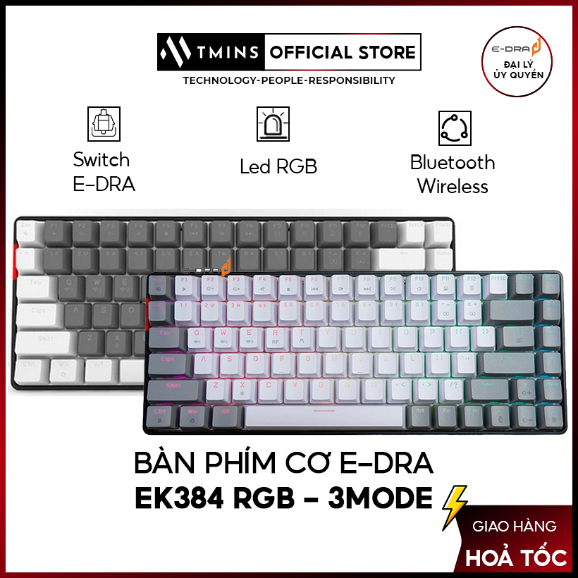 Bàn phím cơ e-dra ek384 3 mode