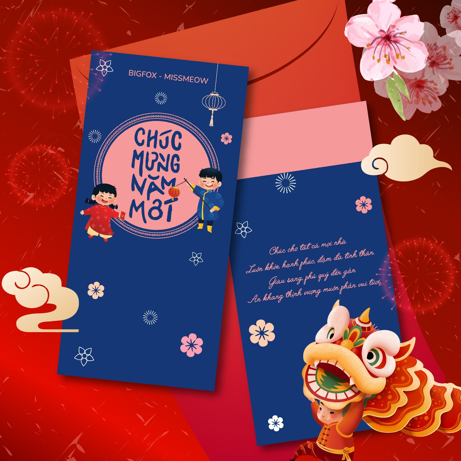 Set 5 bao lì xì tết