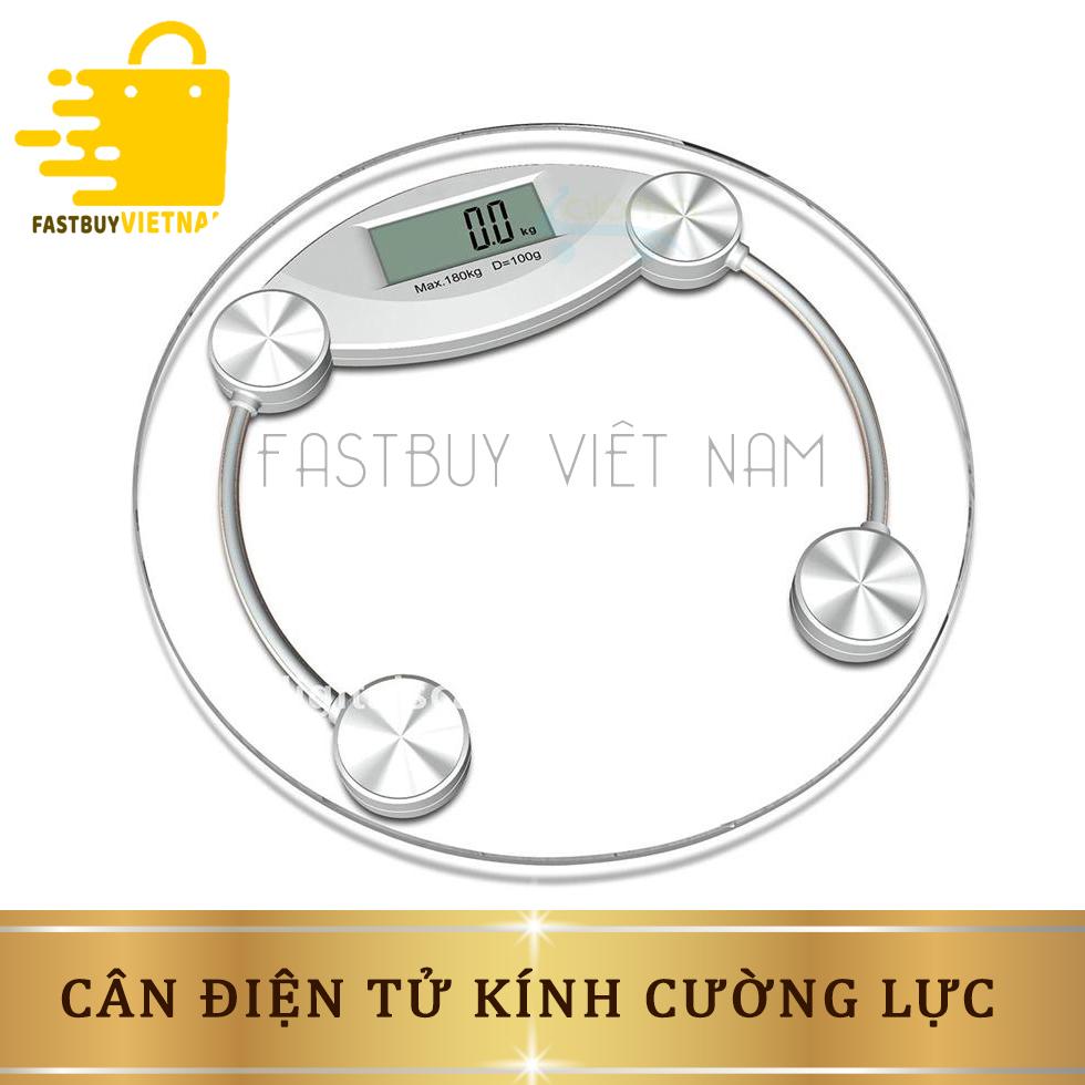 Cân Sức Khỏe Điện Tử Tròn Mặt Kính Trong Suốt Siêu Xinh, Mặt Kính Cường Lực Chắc Chắn Cân Tối Đa 180Kg