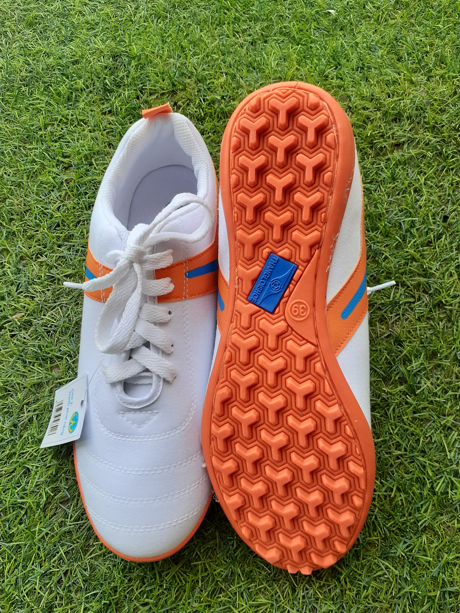 giày bóng đá vải THANGLOISHOES- - shop thảo mộc hoa  (cam, xanh, đỏ)