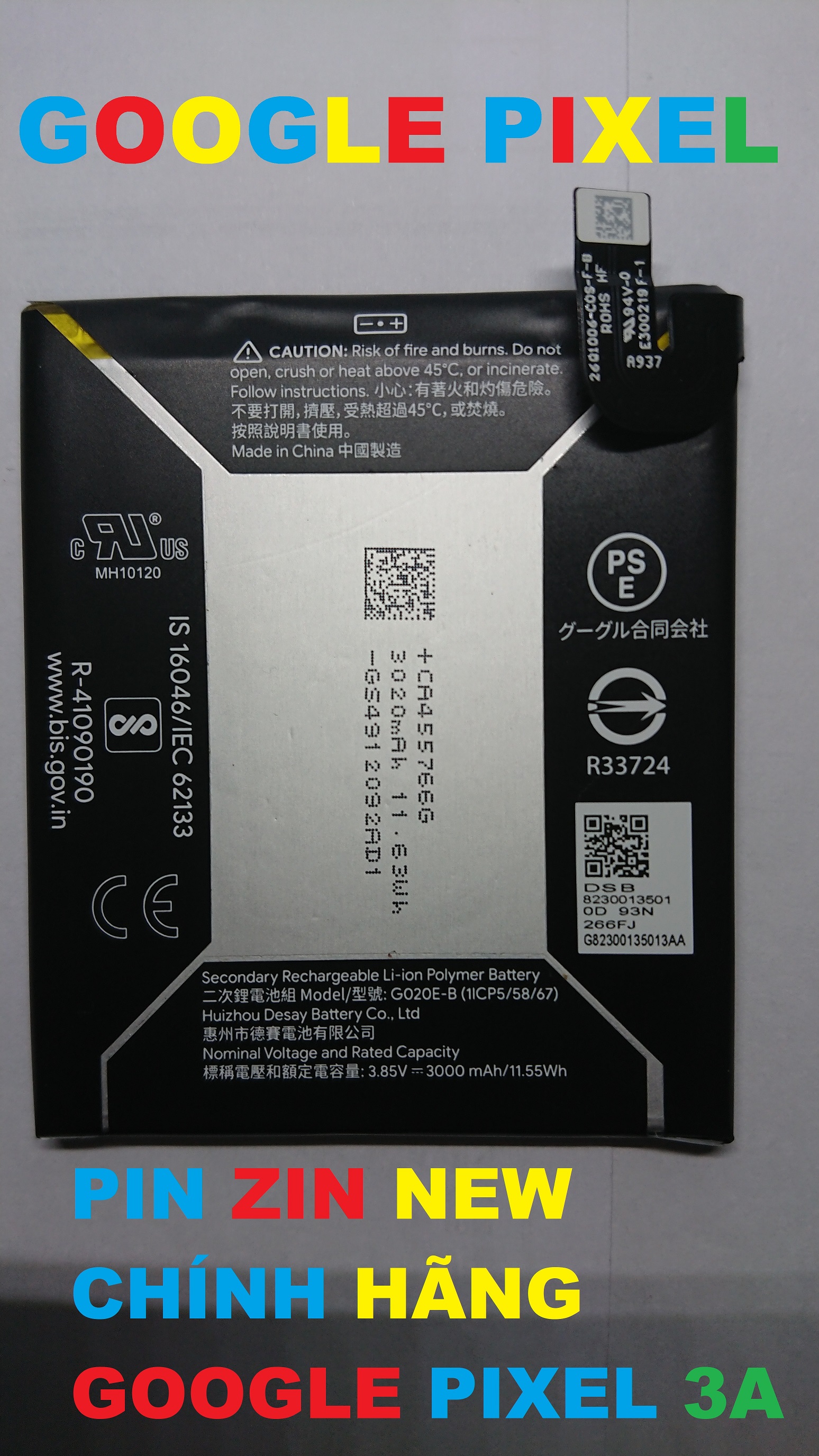 Pin zin new chính hãng google pixel 3a