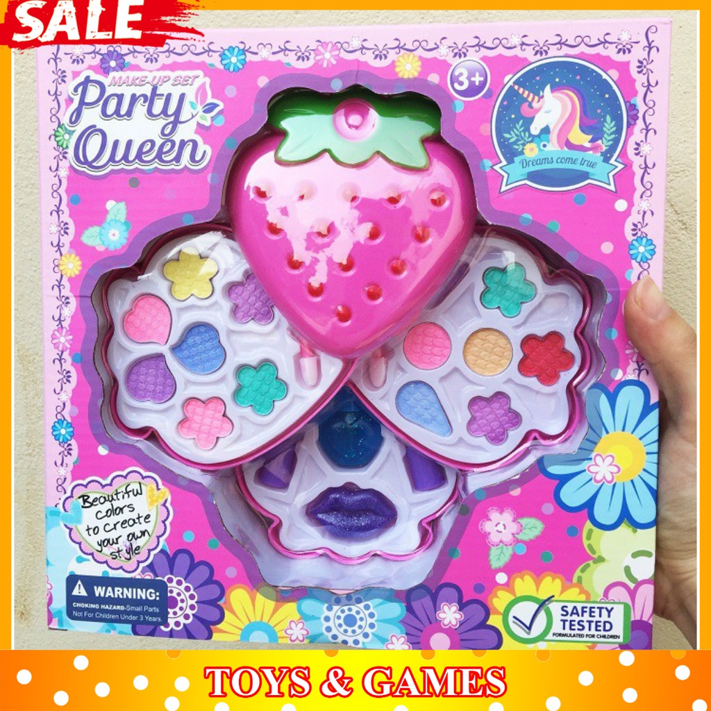 ĐỒ CHƠI TRẺ EM BỘ TRANG ĐIỂM BÚP BÊ HÌNH TRÁI DÂU TÂY