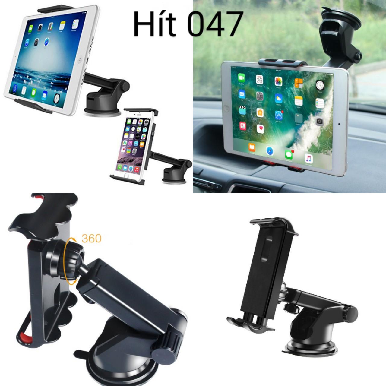 [HCM]Kẹp đế hít ĐT máy tính bảng trên xe hơi xoay 360 độ