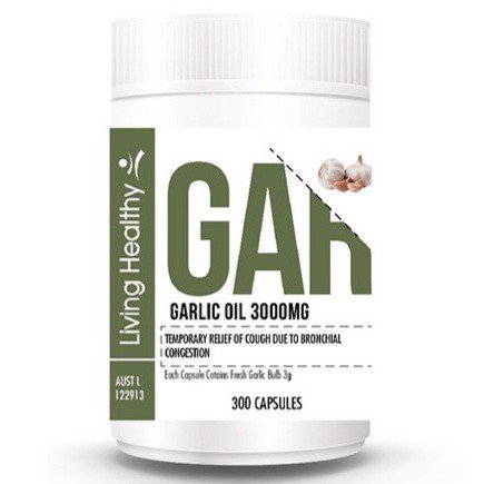 Tinh dầu tỏi Living Healthy Garlic 3000mg của Úc giàu selenium 300 Viên