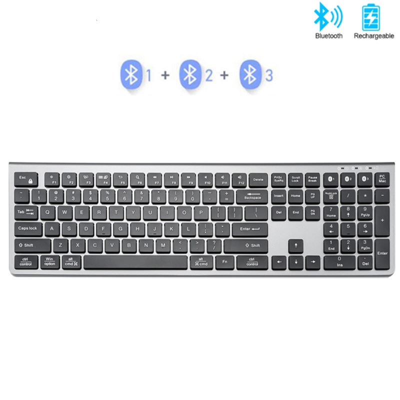 Bàn Phím Bluetooth Không Dây Cho  Máy Tính Bảng Máy Tính Xách Tay 108 Phím 3 Thiết Bị Bàn Phím Bluetooth Có Thể Sạc Lại Đồng Bộ