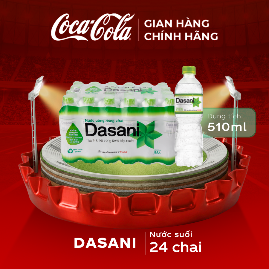 [SIÊU SALE ] Lốc 24 Chai Nước Suối Dasani 510ml/Chai Sale 5.5 Coca-Cola Chính Hãng_LD