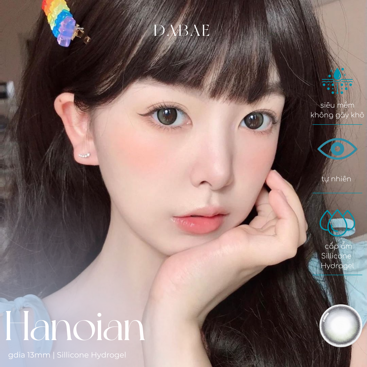 lens cận màu olive có viền Hàn Quốc HANOIAN | hãng DABAE