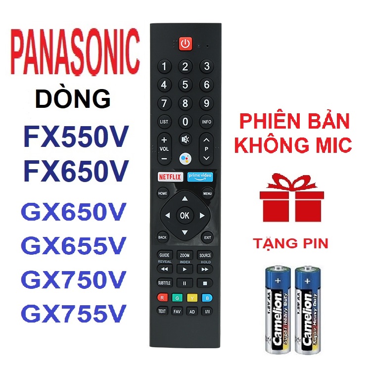 Remote điều khiển tivi Panasonic smart Panasonic android tv dòng FX550V FX650V  GX650V GX655V GX750V GX755V không micro điều khiển giọng nói