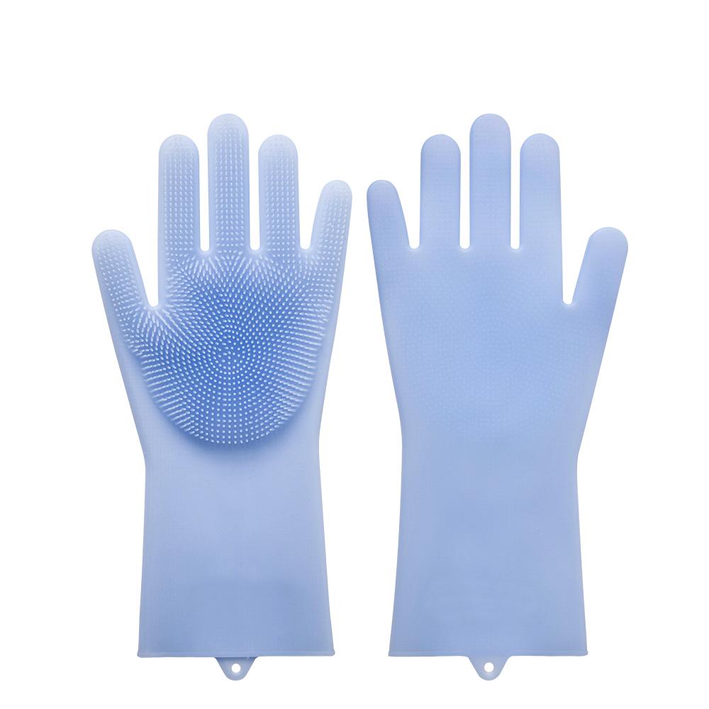 Găng tay gai silicon trong lòng bàn tay giúp tạo bọt, rửa sạch bát đũa hơn.