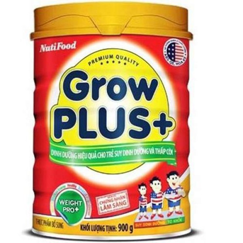 (Combo 2 lon) Sữa bột  grow plus + đỏ nutifood 900g, giàu dinh dưỡng, đầy đủ hàm lượng đạm, béo cần thiết giúp trẻ tăng cân, tăng chiều cao tốt