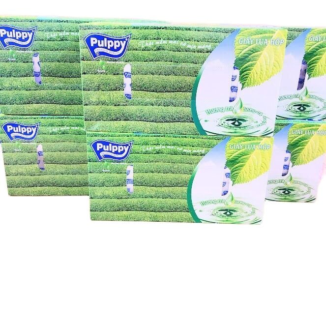 Giấy Lụa Hộp Pulppy Hương Trà Xanh 100 Tờ