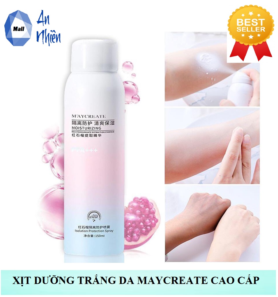 Xịt chống nắng trắng da maycreate 150ml - mẫu mới