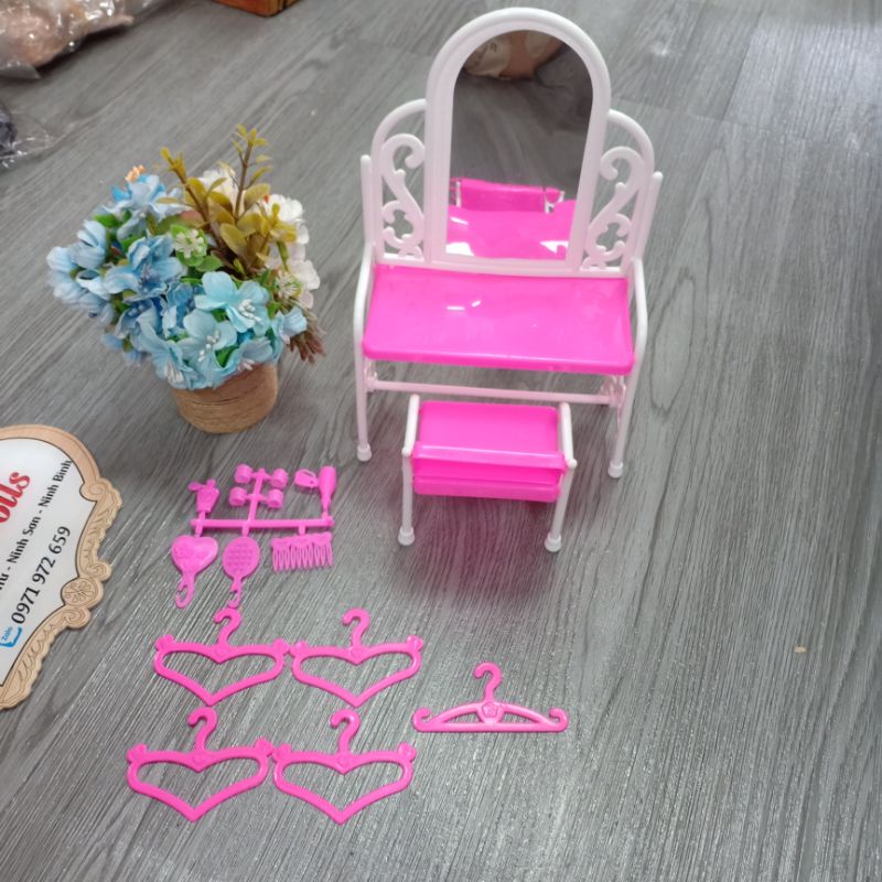 Đồ chơi nội thất nhà búp bê bộ bàn trang điểm xinh xắn