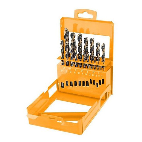 Bộ 19 mũi khoan sắt vàng - đen hss tolsen 75086