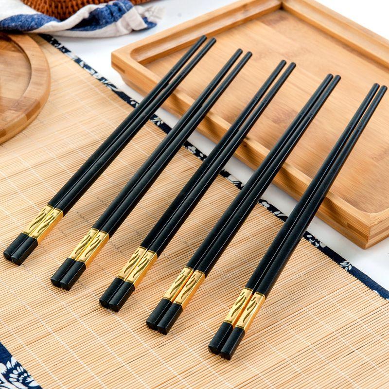 Đũa khảm vàng phong cách nhật bản đũa gỗ hoa văn khảm vàng đũa khảm vàng cao cấp- đũa mạ vàng hợp kim hàn quốc
