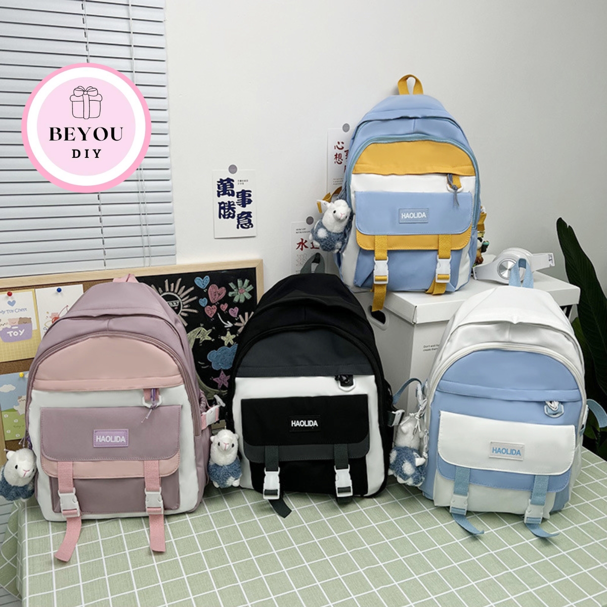 Balo đi học hàn quốc haolida, balo ulzzang loại lớn - beyou