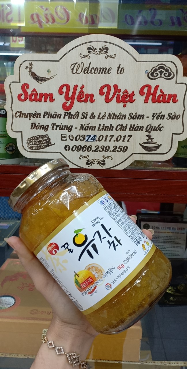 Mật ong chanh đào hàn quốc hũ 1kg