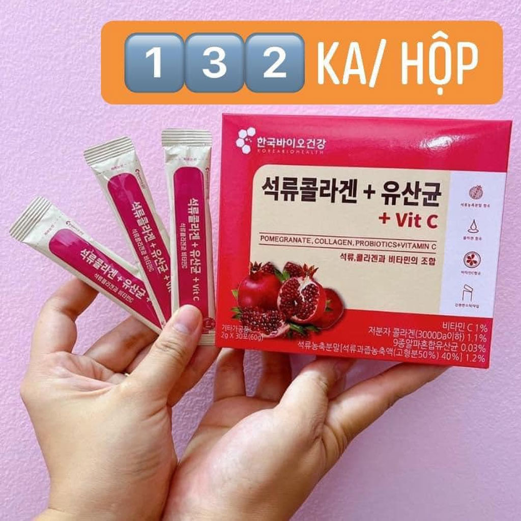 top Bột Collagen Lựu Đỏ Bio Cell Hàn Quốc 30 Gói