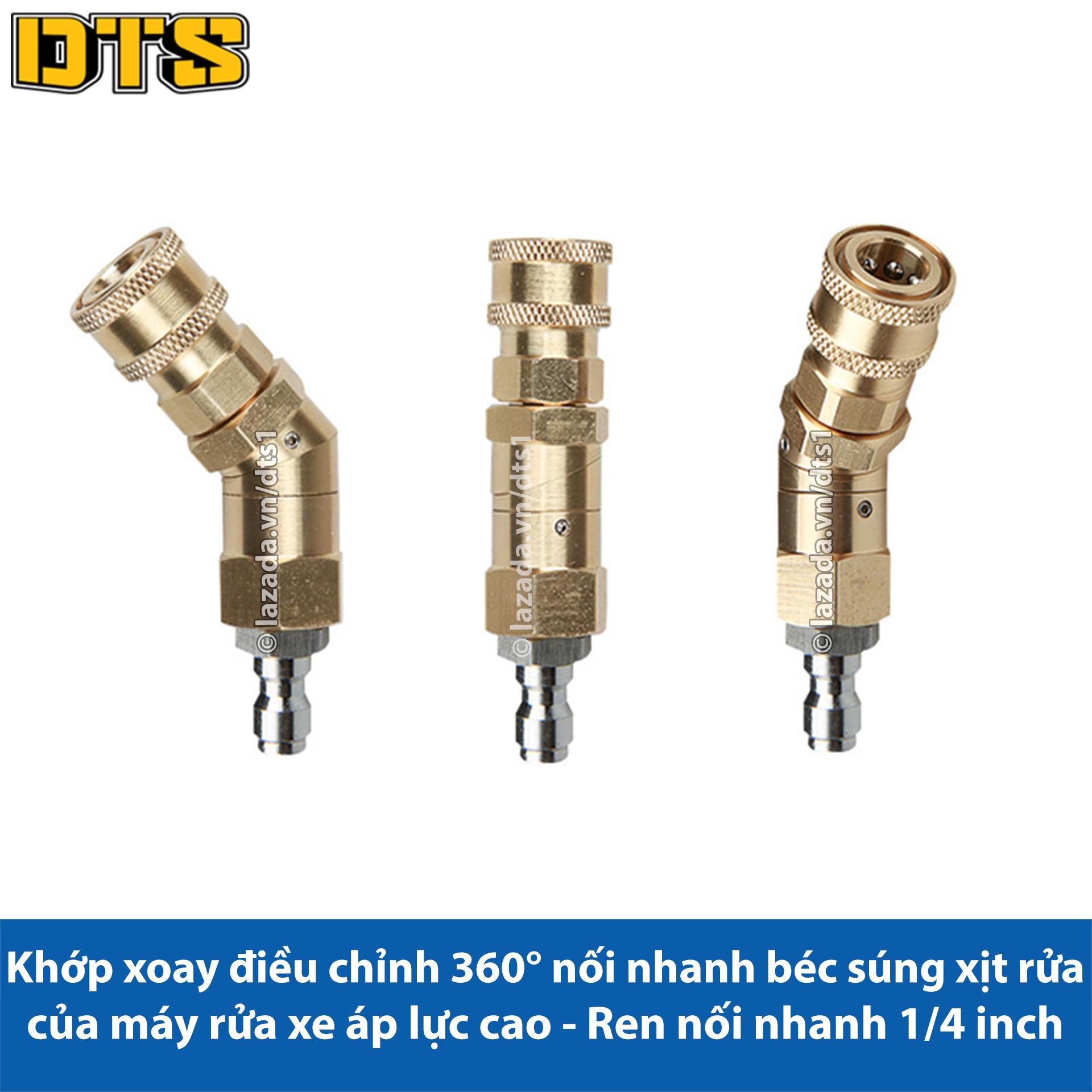 Khớp xoay điều chỉnh 360 độ nối nhanh béc súng xịt rửa của máy rửa xe áp lực cao - Ren nối nhanh 1/4 inch
