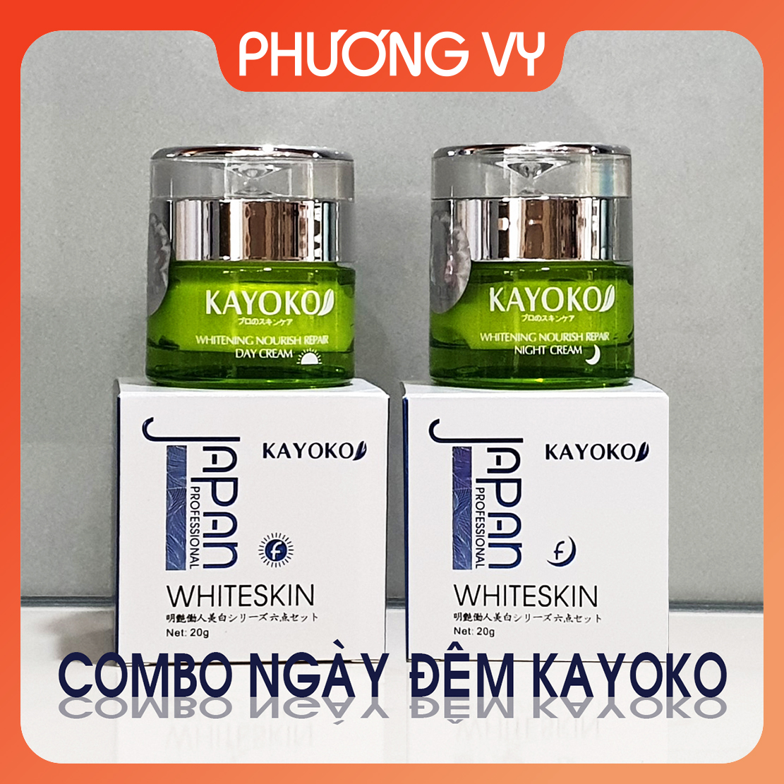 [CHÍNH HÃNG] COMBO ngày đêm Kayoko Xanh. chuyên làm mờ nám, tàn nhang và dưỡng trắng da, kem nám Nhật Bản, mỹ phẩm Kayoko.