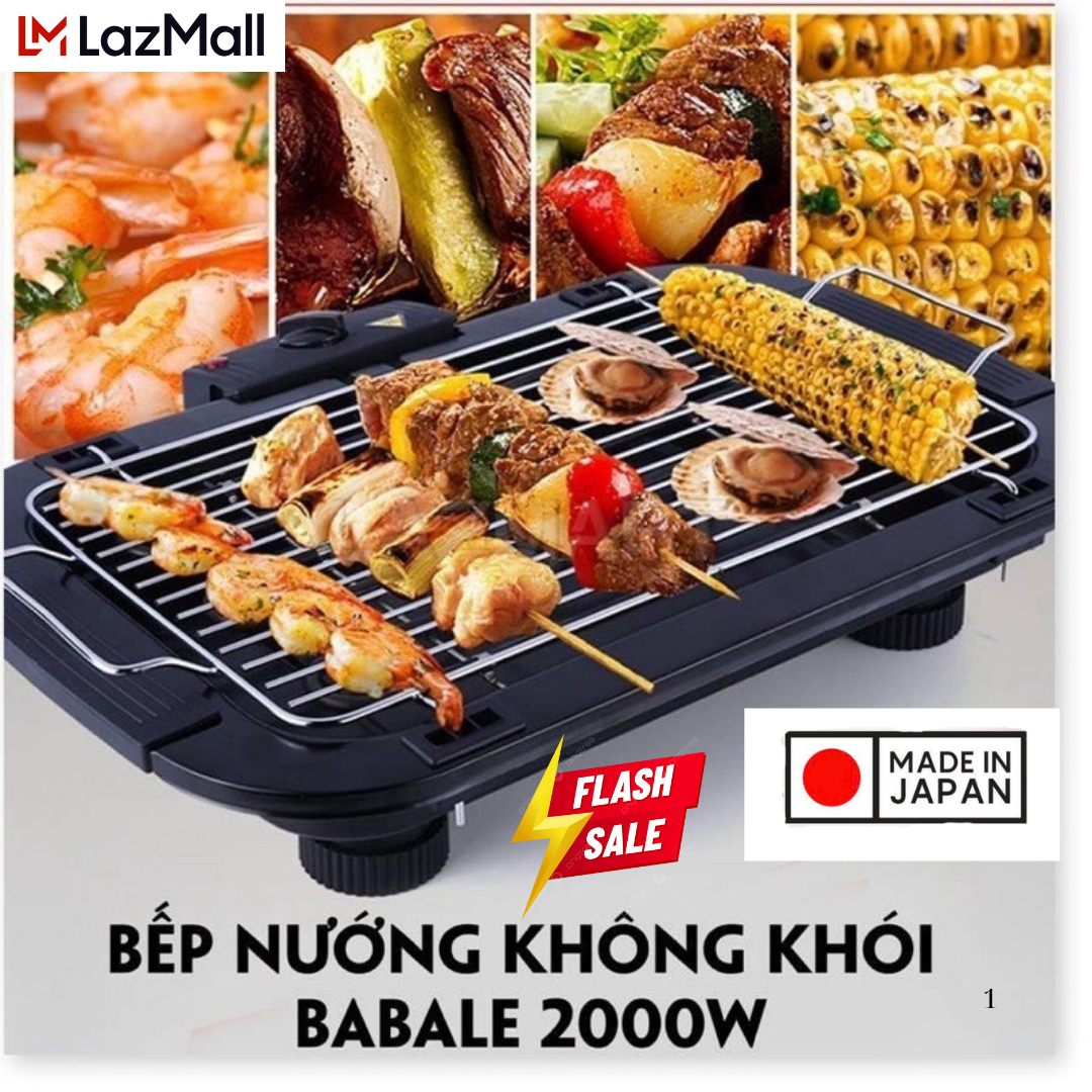 Sale Sập Sàn LazMall  Bếp Nướng Điện Không Khói 2000W – Nướng Thịt, Hải Sản, Rau Củ, Điều Chỉnh Nhiệt Độ, Dễ Vệ Sinh, Số lượng có hạn