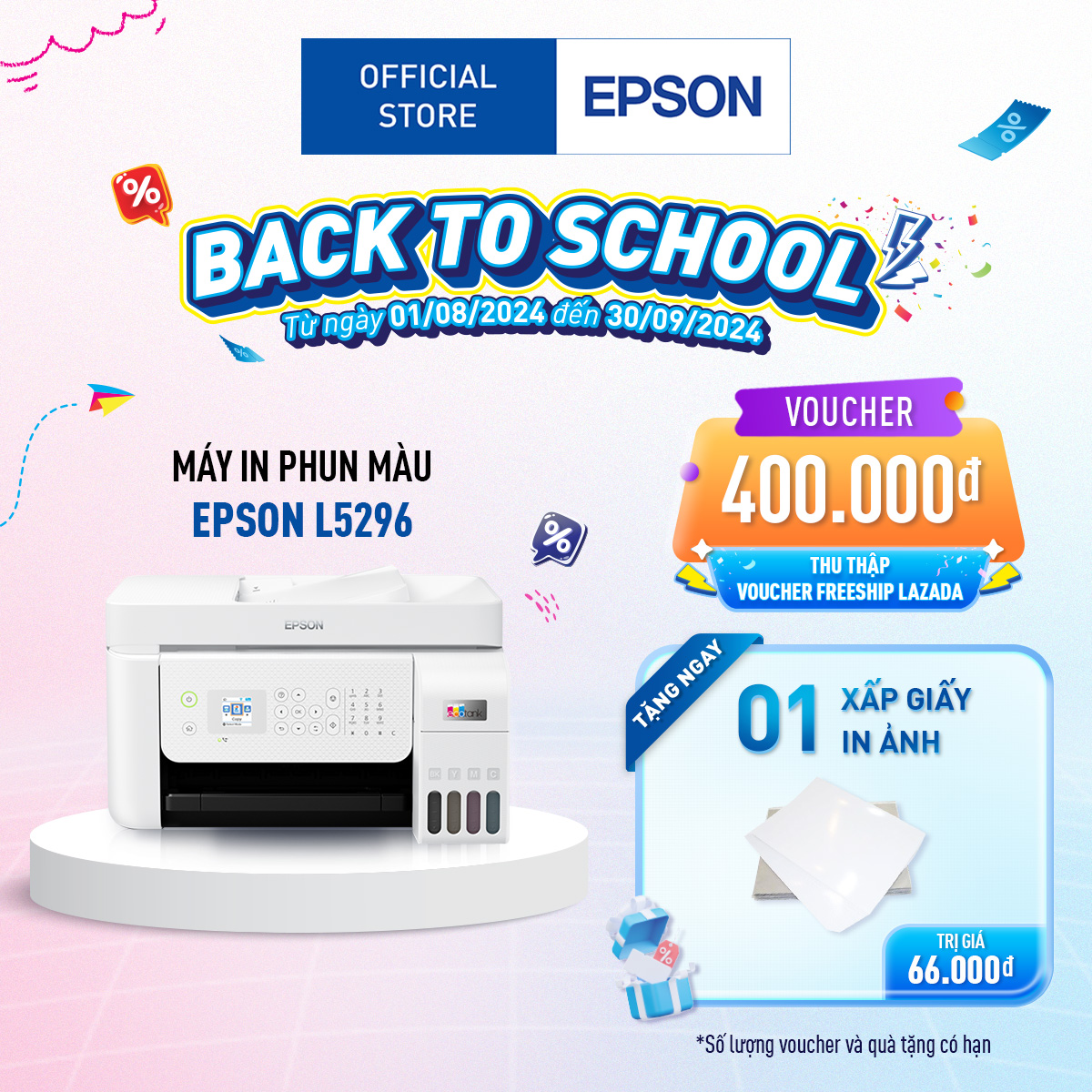 Máy in phun màu đa chức năng Epson Ecotank L5296, máy in văn phòng