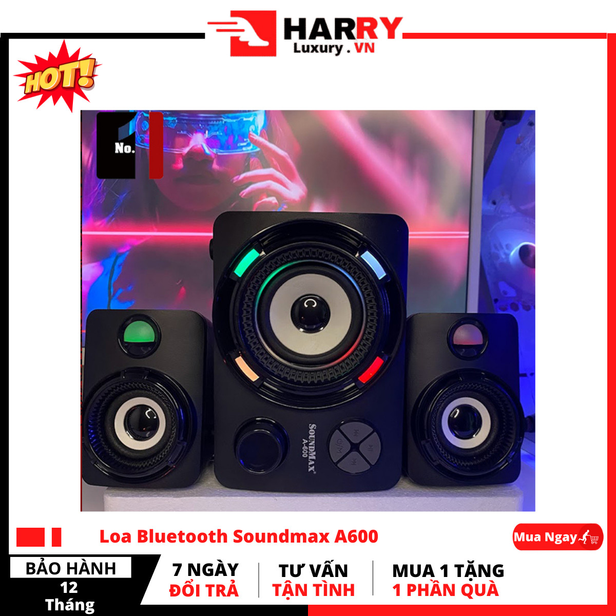 Loa bletooth vi tính , loa bluetooth siêu trầm công suất lớn - loa bluetooth soundmax a600 - loa bluetooth,loa 2.1 soundmax a600 có bluetooth âm thanh ấm bass cực hay - bảo hành 12 tháng