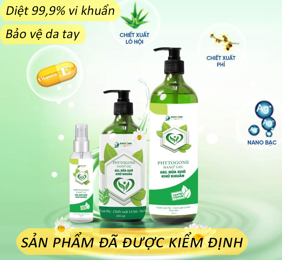 Gel rửa tay khô sát khuẩn - chiết xuất lô hội nano bạc 100% natural - diệt khuẩn 999% - nước rửa tay sát khuẩn - nước rửa tay khô thành phần tự nhiên