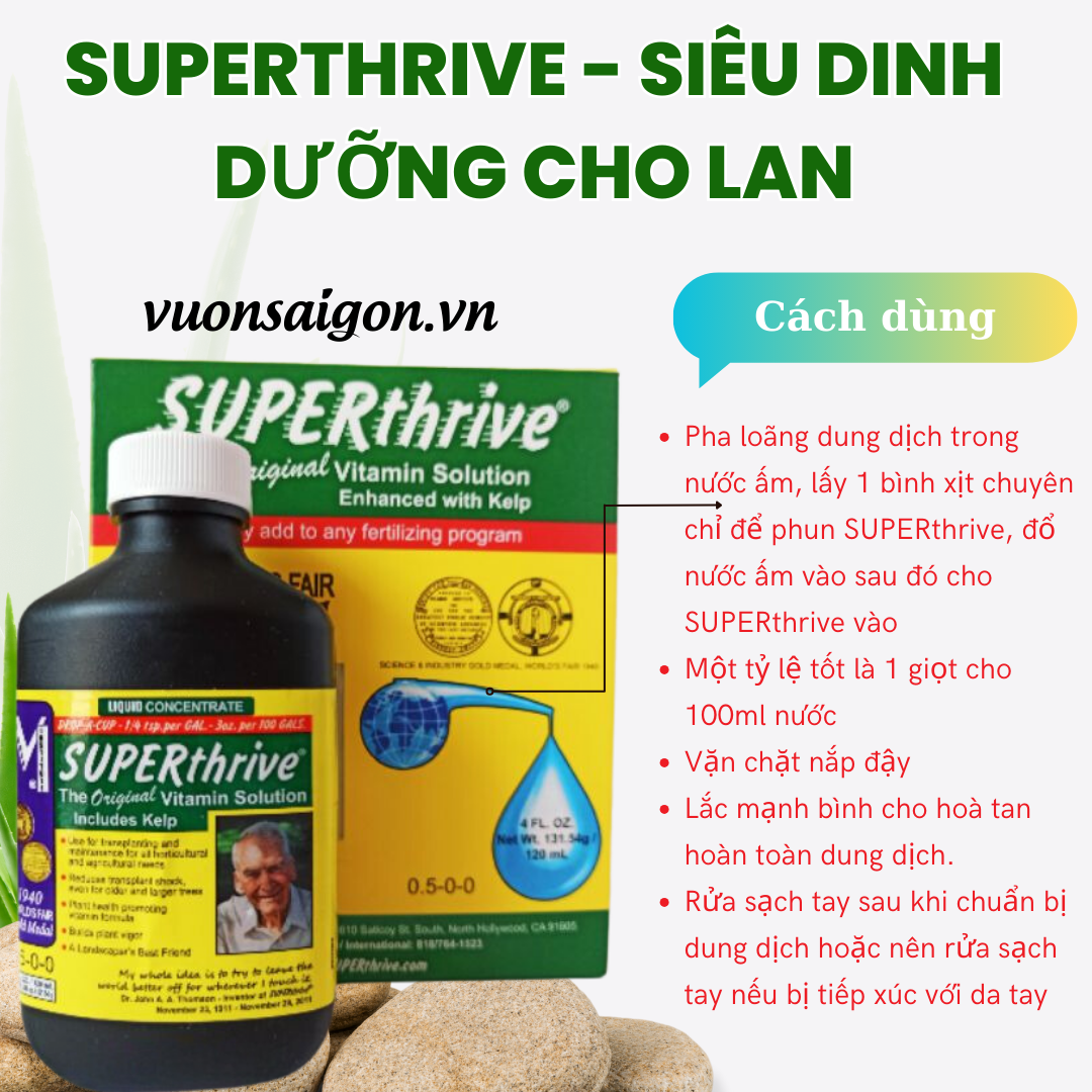 Phân bón Superthrive (120ml )- Phân bón cao cấp dành cho hoa lan, kích kie, kích rễ  (Vườn Sài Gòn)